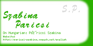 szabina paricsi business card